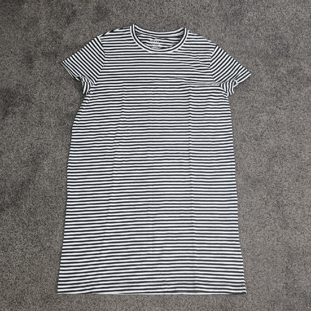 Time and Tru Black and White Striped Top